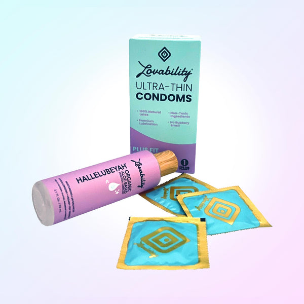 Ultra-Thin Condoms & Organic Aloe Personal Lubricant - Lovability Ultra-Thin Condoms & Organic Aloe Personal Lubricant - Lovability
