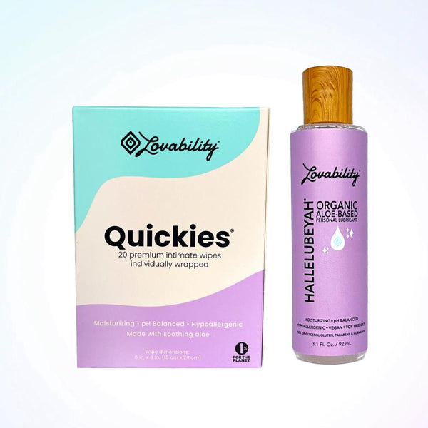 Slip & Wipe Pack | Organic Aloe Lube and After-Sex Wipes - Lovability Slip & Wipe Pack | Organic Aloe Lube and After-Sex Wipes - Lovability